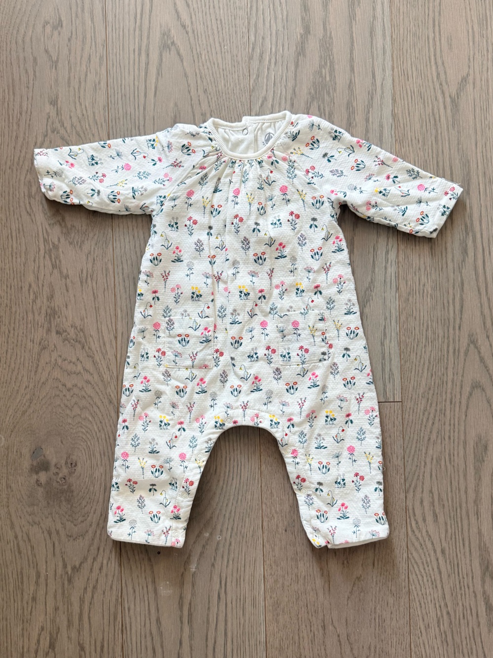 Petit Bateu - Baby Floral One-Piece Romper in Cream